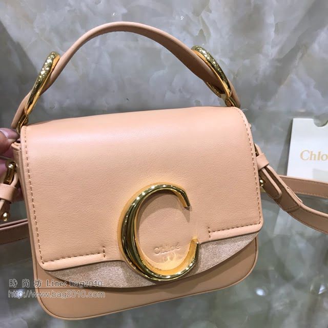 Chloe女包 克洛伊經典C bag小牛皮拼接麂皮包包 Chole手提肩背斜挎包  jjh1213